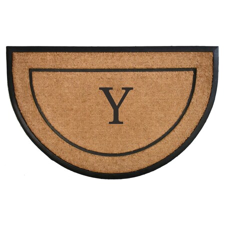 Monogram Door Mat, Black, Natural, 30 in W x 48 in L